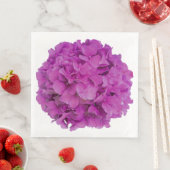 Serviette En Papier Elégante magenta rose hydrangée florale roses (En situation)