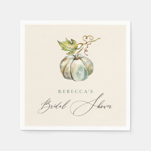 Serviette En Papier Élégante Mariage d'Automne Citrouille Fête de Fian (Devant)