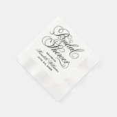 Serviette En Papier Élégante Mariage de calligraphie noire (Coin)