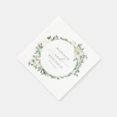 Serviette En Papier Élégante Mariage de verdure ivoirienne Sage (Coin)
