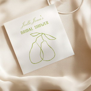 Serviette En Papier Élégante Mariage Moderne Poire Parfaite