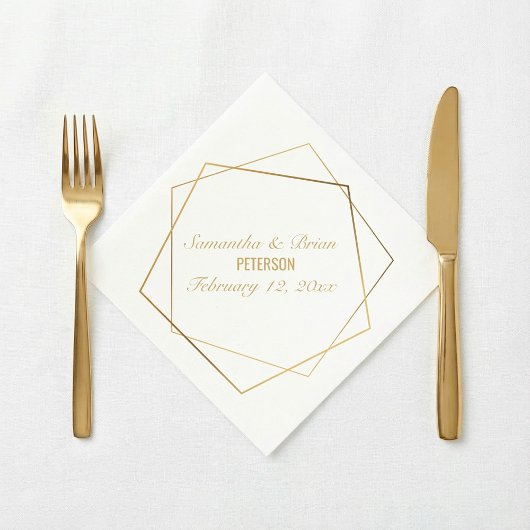 Serviette En Papier Élégante mariée et mariée, serviette mariage