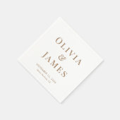 Serviette En Papier Élégante mariée Monogramme Mariage or blanc (Coin)