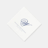 Serviette En Papier Elégante Marine initiale Blue Anniversaire serviet (Coin)