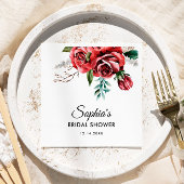 Serviette En Papier Elégante Marsala Rose rouge Fête des mariées rusti