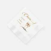 Serviette En Papier Elégante moderne Cheers Mariage de Script Lunettes (Coin)