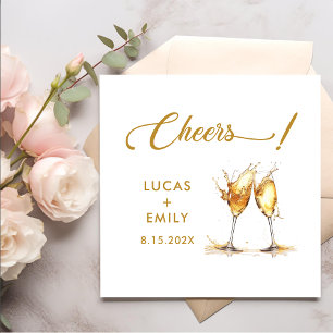 Serviette En Papier Elégante moderne Cheers Mariage de Script Lunettes