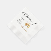 Serviette En Papier Elégante moderne Cheers Mariage de Script Lunettes (Coin)