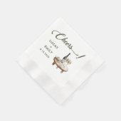 Serviette En Papier Elégante moderne Cheers Script Vins Verres Mariage (Coin)