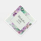 Serviette En Papier Élégante Monnaie pourpre Vert Floral 60e anniversa (Coin)