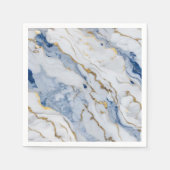 Serviette En Papier Elégante motif en granit bleu blanc (Devant)