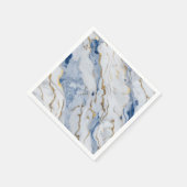 Serviette En Papier Elégante motif en granit bleu blanc (Coin)