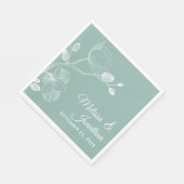 Serviette En Papier Elégante orchidée fleurie moderne mariage vert (Coin)