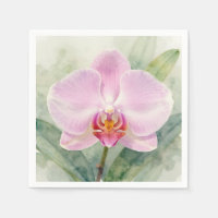 Élégante orchidée rose aquarelle botanique florale