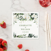 Serviette En Papier Elégante Orchidées Blanches Mariage floral bohème (En situation)