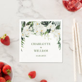 Serviette En Papier Elégante Orchidées Blanches Mariage floral bohème (En situation)