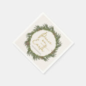 Serviette En Papier Élégante paix rustique sur Terre couronne de Noël (Coin)