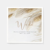 Serviette En Papier Élégante Pampa d'or de Bohême (Devant)