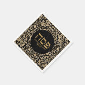 Serviette En Papier Elégante Pâque Hébreu Noir et Parties scintillant  (Coin)