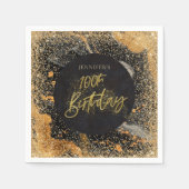 Serviette En Papier Elégante Parties scintillant 100e Anniversaire noi (Devant)