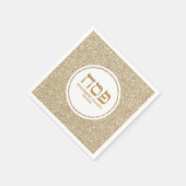 Serviette En Papier Elégante Parties scintillant blanche et or Pâque h (Coin)