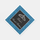Serviette En Papier Élégante Parties scintillant Bleue Chic Tiara Swee (Coin)