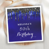 Serviette En Papier Elégante Parties scintillant Bleue Noir Lecteurs A