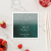 Serviette En Papier Elégante Parties scintillant Bokeh Green Carte de  (En situation)