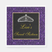 Serviette En Papier Élégante Parties scintillant chic pourpre Tiara Sw (Devant)