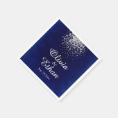 Serviette En Papier Elégante Parties scintillant d'argent sur Royal Bl (Coin)