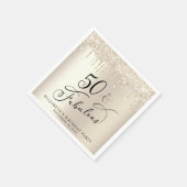 Serviette En Papier Elégante Parties scintillant d'or 50e fête d'anniv (Coin)