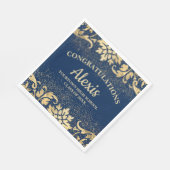 Serviette En Papier Élégante Parties scintillant d'or bleu marine (Coin)