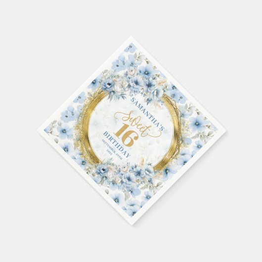 Serviette En Papier Elégante Parties scintillant en or de Sweet sixtee (Coin)