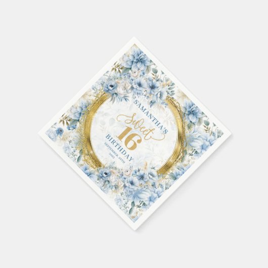 Serviette En Papier Elégante Parties scintillant en or Sweet sixteen b (Coin)