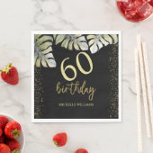 Serviette En Papier Elégante Parties scintillant Gold Palm Calligraphi (En situation)