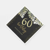 Serviette En Papier Elégante Parties scintillant Gold Palm Calligraphi (Coin)