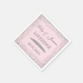 Serviette En Papier Elégante Parties scintillant gris argent et Mariag (Coin)
