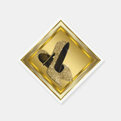 Serviette En Papier Élégante Parties scintillant or haut talon (Coin)