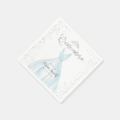 Serviette En Papier Elégante parties scintillant robe bleu argent quin (Coin)