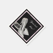 Serviette En Papier Élégante Parties scintillant rose argent talon hau (Coin)