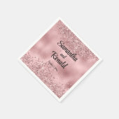 Serviette En Papier Elégante Parties scintillant rose Faux et Mariage (Coin)