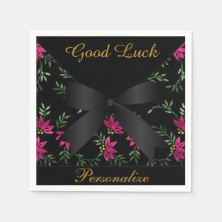Serviette En Papier Élégante Parties scintillant rose florale