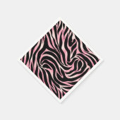Serviette En Papier Elégante Parties scintillant Rose or Zebra Black P (Coin)