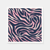 Serviette En Papier Elégante Parties scintillant Rose or Zebra Blue Po (Devant)