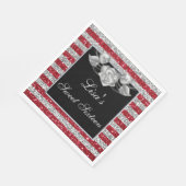 Serviette En Papier Elégante Parties scintillant rouge argent Rose arg (Coin)