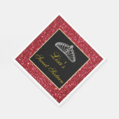 Serviette En Papier Élégante Parties scintillant rouge chic Tiara Swee (Coin)