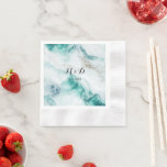 Serviette En Papier Elégante Peacock Green Marble Mariage serviettes<br><div class="desc">Élégant Peacock Green Marble Mariage Papier Napkins</div>