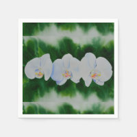 Elégante peinture d'orchidée tropicale blanche