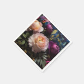 Serviette En Papier Elégante peinture vintage à fleurs (Coin)