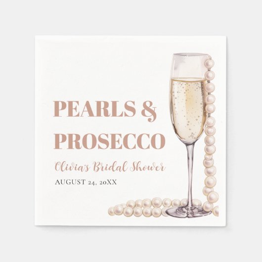 Serviette En Papier Elégante perles modernes et Fête des mariées Prose (Devant)